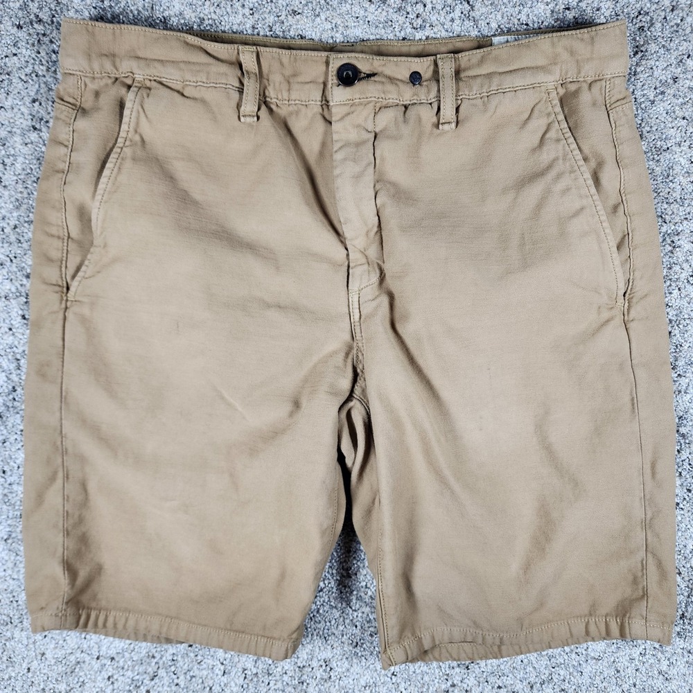 Rag & Bone Chino Shorts Mens 34 Khaki Brown Cotton Casual Made in USA Good